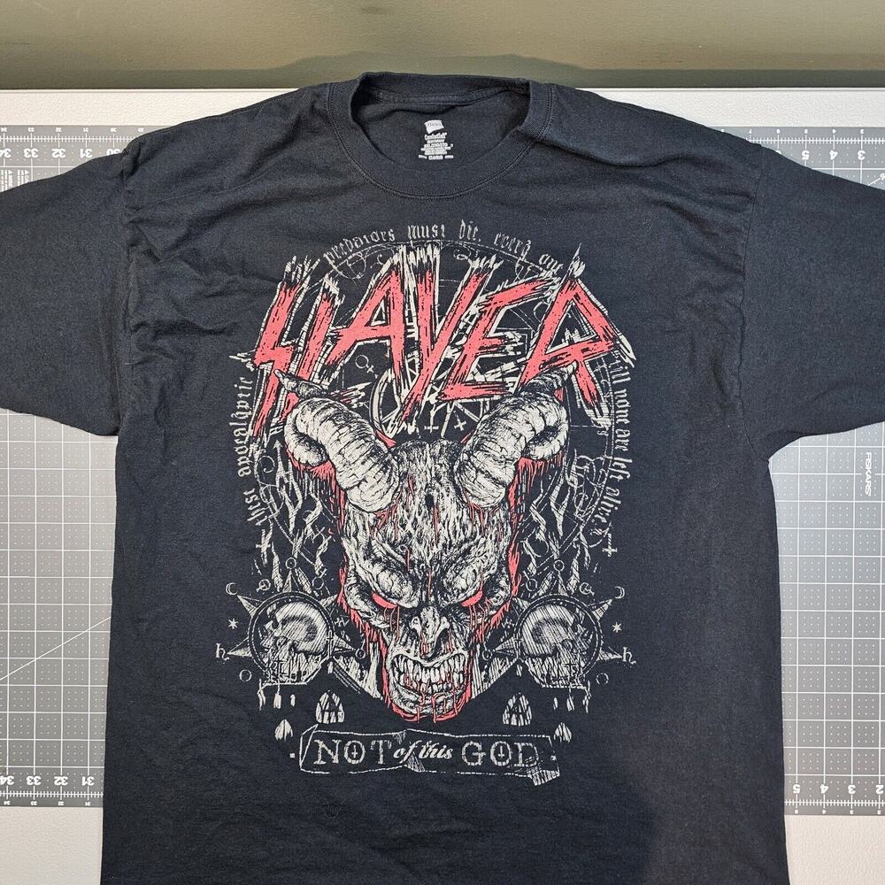 Slayer Tshirt Mens XL Thrash Metal Band Not Of This God Y2K Skater Streetwear